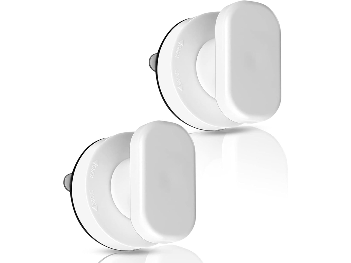 Conjunto de 2 Puxadores com Ventosas, Ideais para Portas de Correr, Armários e Gavetas de Banheiro, na Cor Branca BRILVIBERA