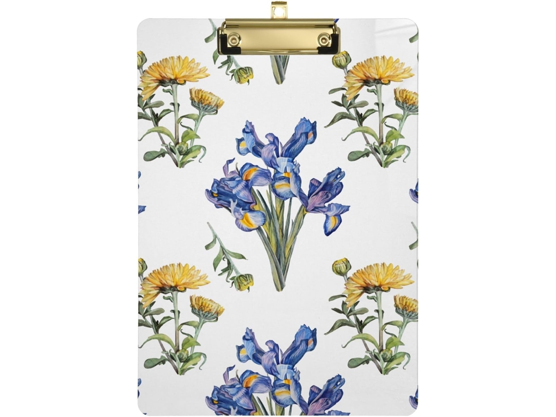 Prancheta de enfermagem com flores, amarelo, crisântemo, azul, plástico, treinamento automotivo