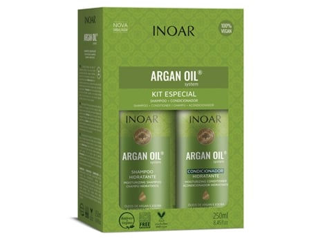 Shampoo e Condicionador com Óleo de Argan Repara Tipos de Cabelos Danificados Secos e Estressados ??8,5 Oz./250 Mililitros INOAR