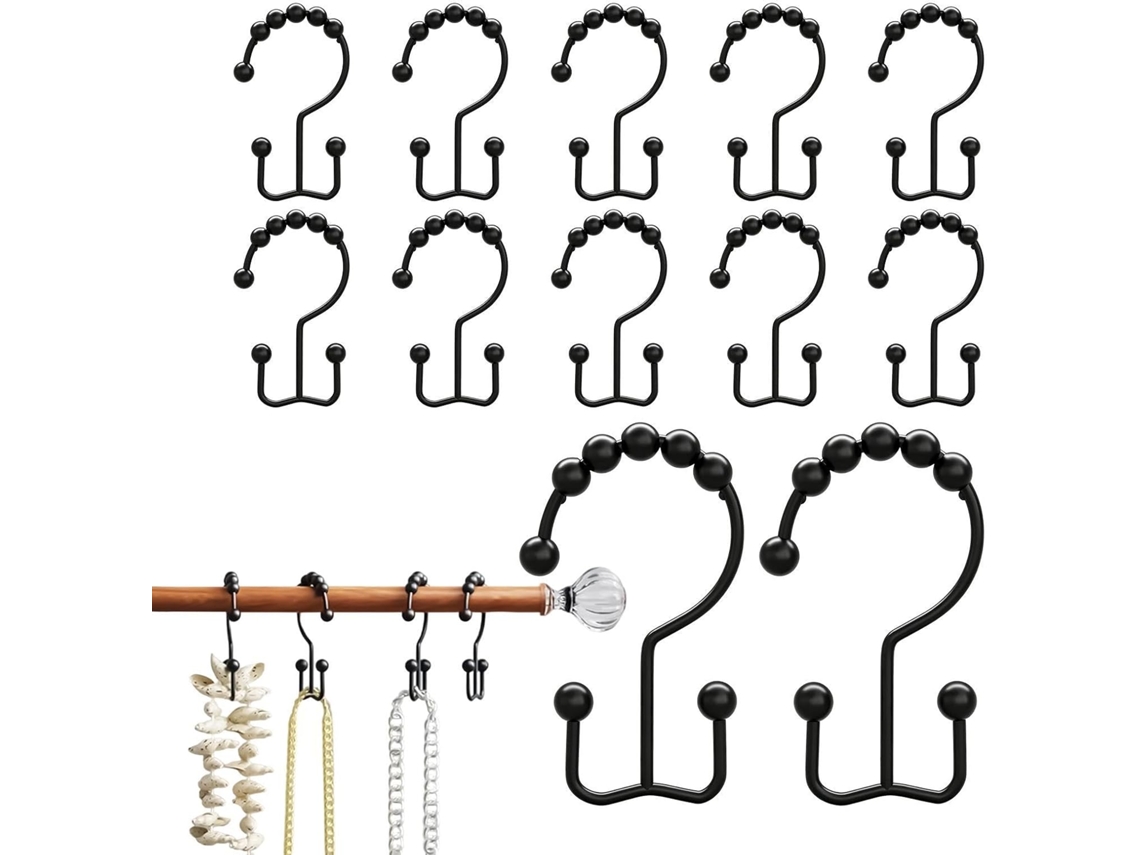 Conjunto De 12 Argolas Decorativas Para Cortina Chuveiro Em Metal.