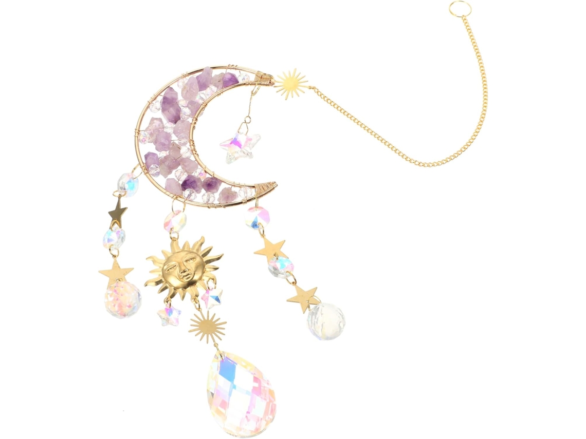 Enfeite De Cristal Em Forma De Lua Para Pendurar Na Janela, Perfeito Para O Natal E Casamentos.