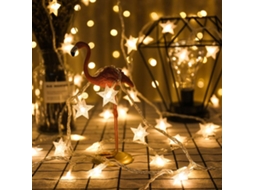 Luzes de Fada Led Luzes de Fada Estrelas Bateria 6M 40Led Estrelas Luzes de Fada Brancas Quentes com Controle Remoto 8 Modos À Prova D'Água Ao Ar Livr
