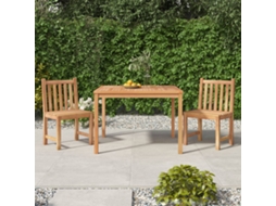 Vidaxl 3 Pcs Conjunto De Jantar Para Jardim Madeira De Teca Maciça