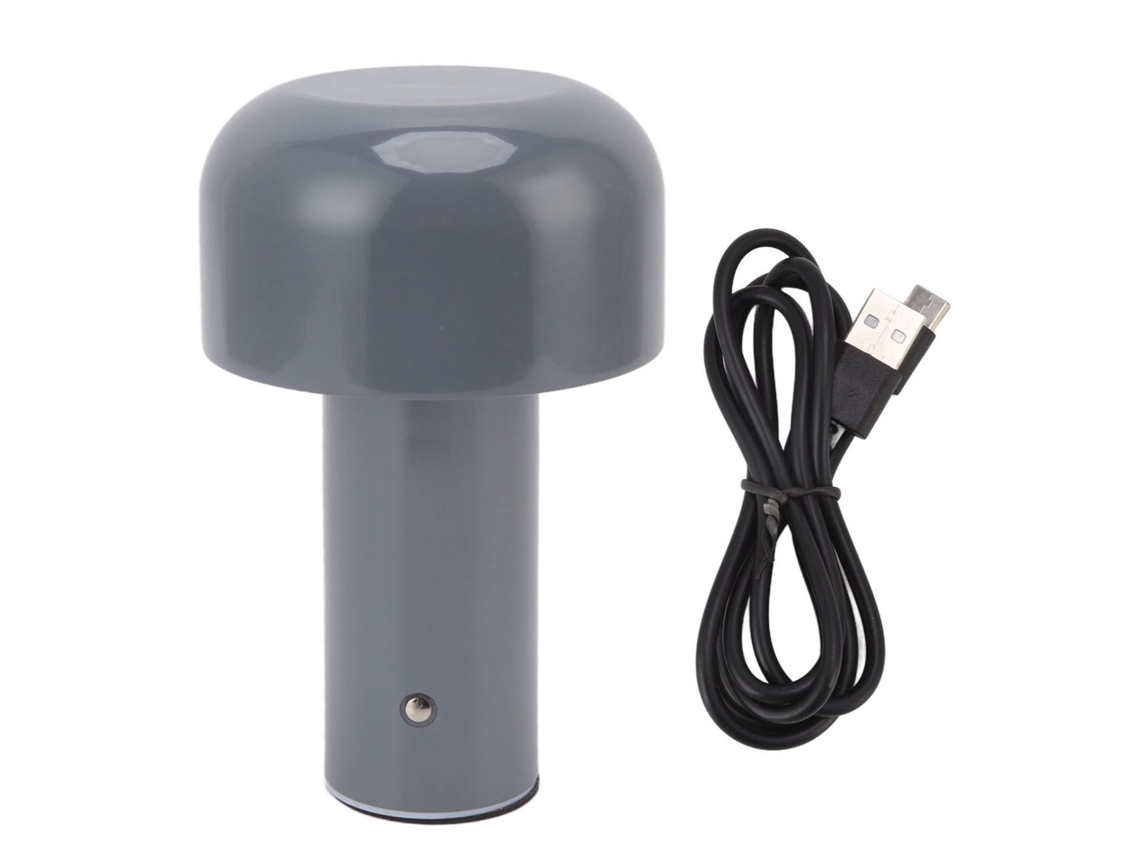 2026 luz de Noche Fungo Usb com Controle Táctil, Brilho Ajustável e 3 Temperaturas de Cor Cinza