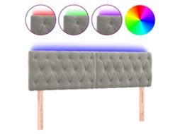 Led Headboard, Led Headboards Vidaxl Cinzeto Veludo (160 X 7 X 78/88 Cm)