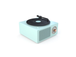 Pequeno Toca Discos De Vinil Sem Fio De Mesa Retrô Multifuncional Com Áudio Bluetooth Slowmoose (azul)
