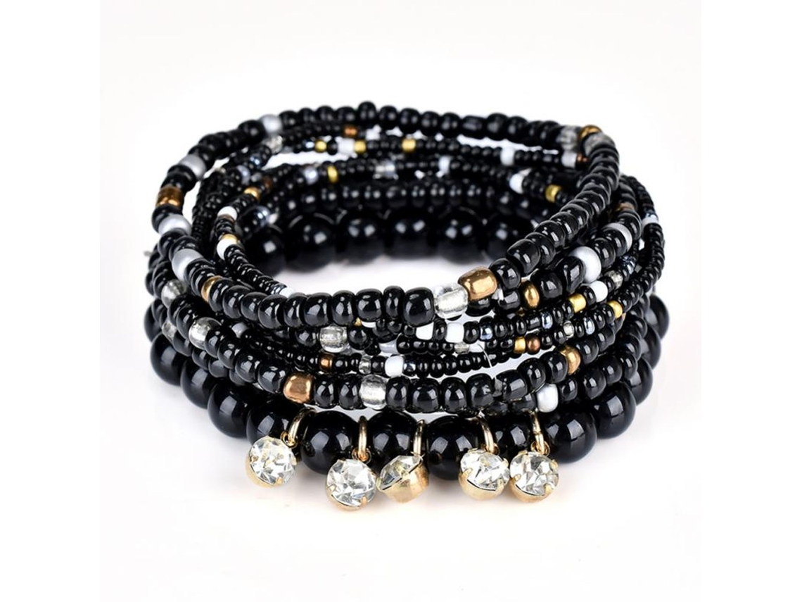Pulseira Com Pingentes De Pérolas Multicamadas Estilo Retro Oceânico