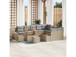 Vidaxl Conjunto De Sofá De Jardim 12 Unid. 11-número De Lugares Bege