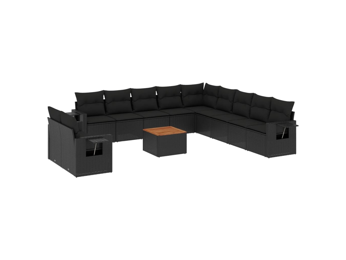 Garden Sofa Set, Garden Sofa Sets Vidaxl Preto Rattan / Vime (n/a)