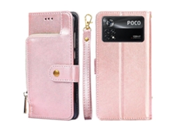 Capa De Couro Com Zíper Para Xiaomi Poco X4 Pro 5g
