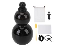 Garrafa de Gourd 800ml Portátil Outdoor Preta Brilhante