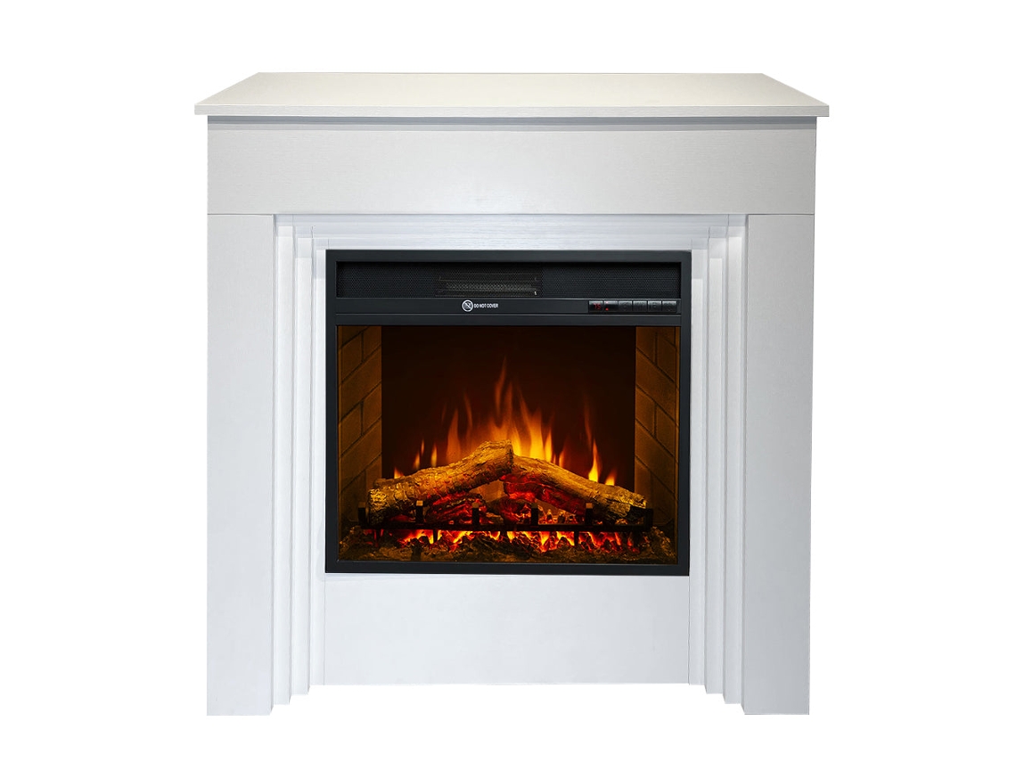 Lareira Elétrica Bellini, Lareira De Chão, Madeira Branca, Fabricada Na Itália, C96 X P35 X A96