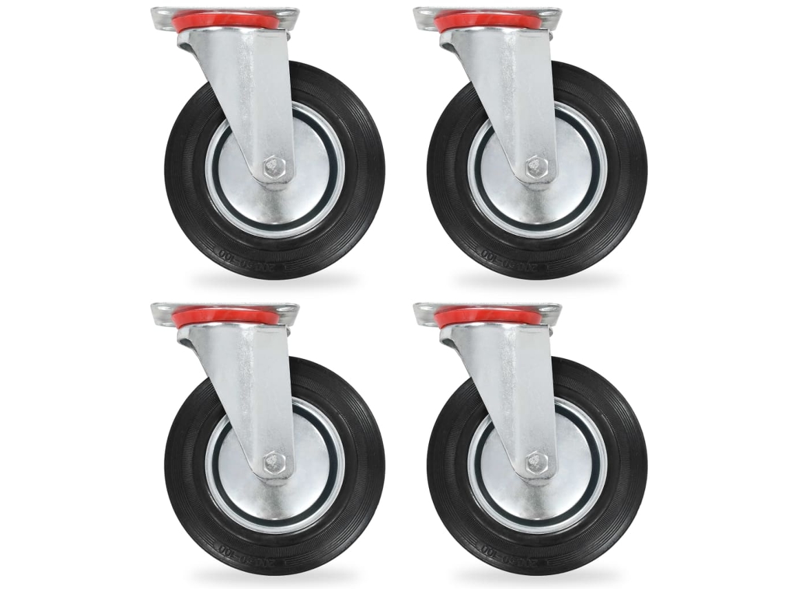 Vidaxl Rodas Giratórias 4 Pcs 200 Mm