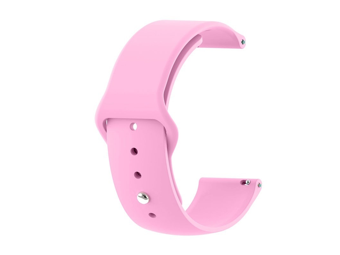 Pulseira Universal Elegance Silicone 22Mm para Smartwatch Xiaomi/Amazfit/SAMSUNG/Huawei/Realme/Ticwatch Rosa
