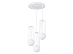 Luminárias Pendentes Brina de Aço Branco 115X34X34Cm SOLLUX LIGHTING
