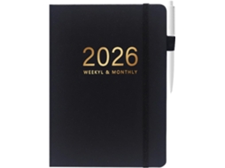 Diário De Escrita| Agenda 2026, 144 Páginas- Caderno De Capa Dura A5 Com Calendário Para Reuniões, Casa,