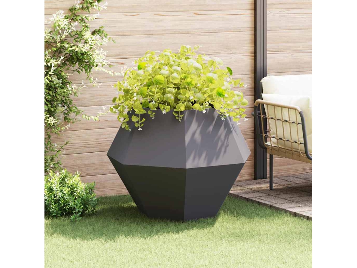 Vidaxl Floreira Preto 100 X 100 X 80 Cm Aço