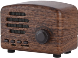 Caixa De Som Bluetooth Retrô, Woofer De 5 Polegadas Com Graves Potentes Em