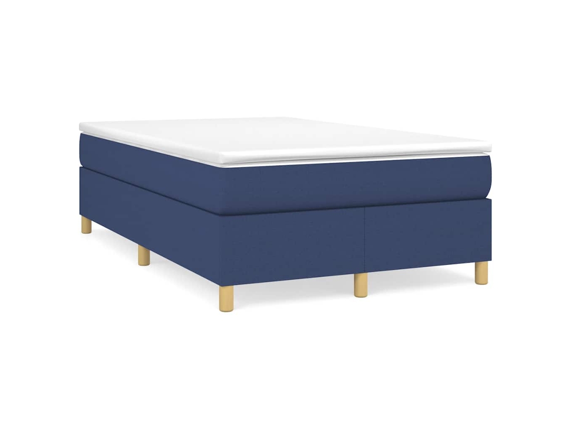 Vidaxl Cama Boxspring Com Colchão 120x190 Cm Tecido Azul