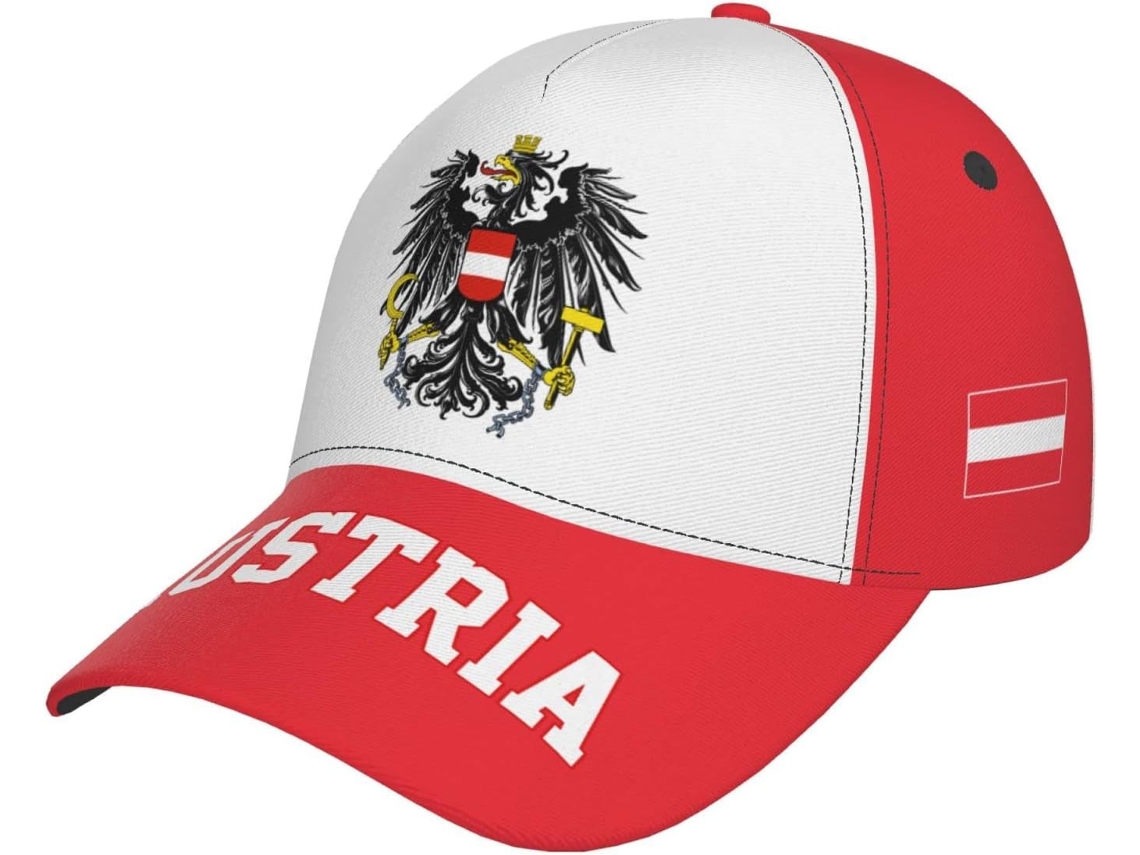 Boné Bandeira da Áustria S/MARCA, Ajustável, Golfe, Resistente UV