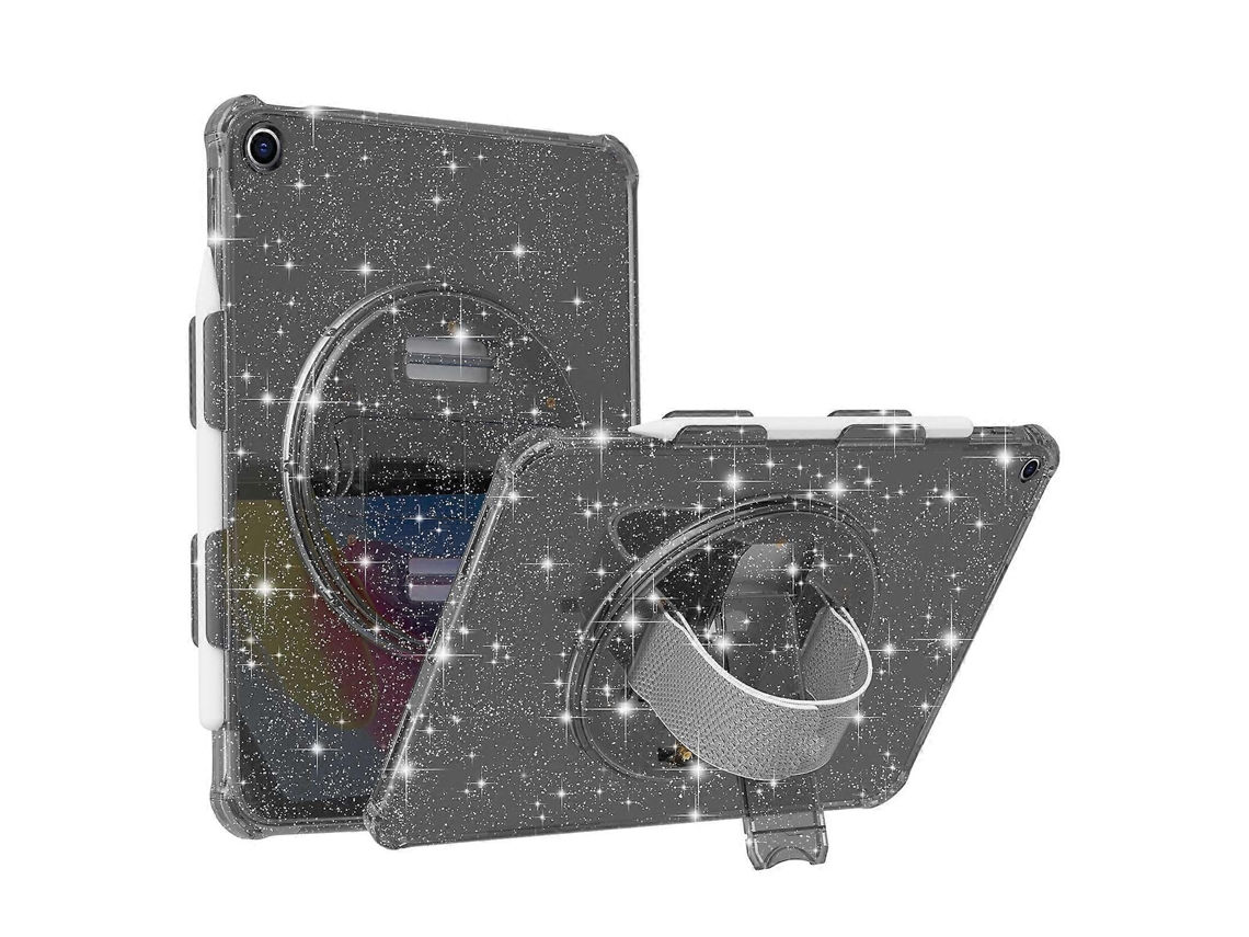 Capa Para Ipad 10.2 Polegadas, Com Suporte E Alça Giratória, Tpu+pcmulticolorstyle Glitter Black