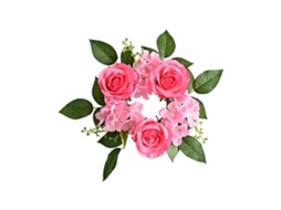 Coroa de Vela com Rosas Artificiais Decoração Mesa Natal Casamento 20cm S/MARCA