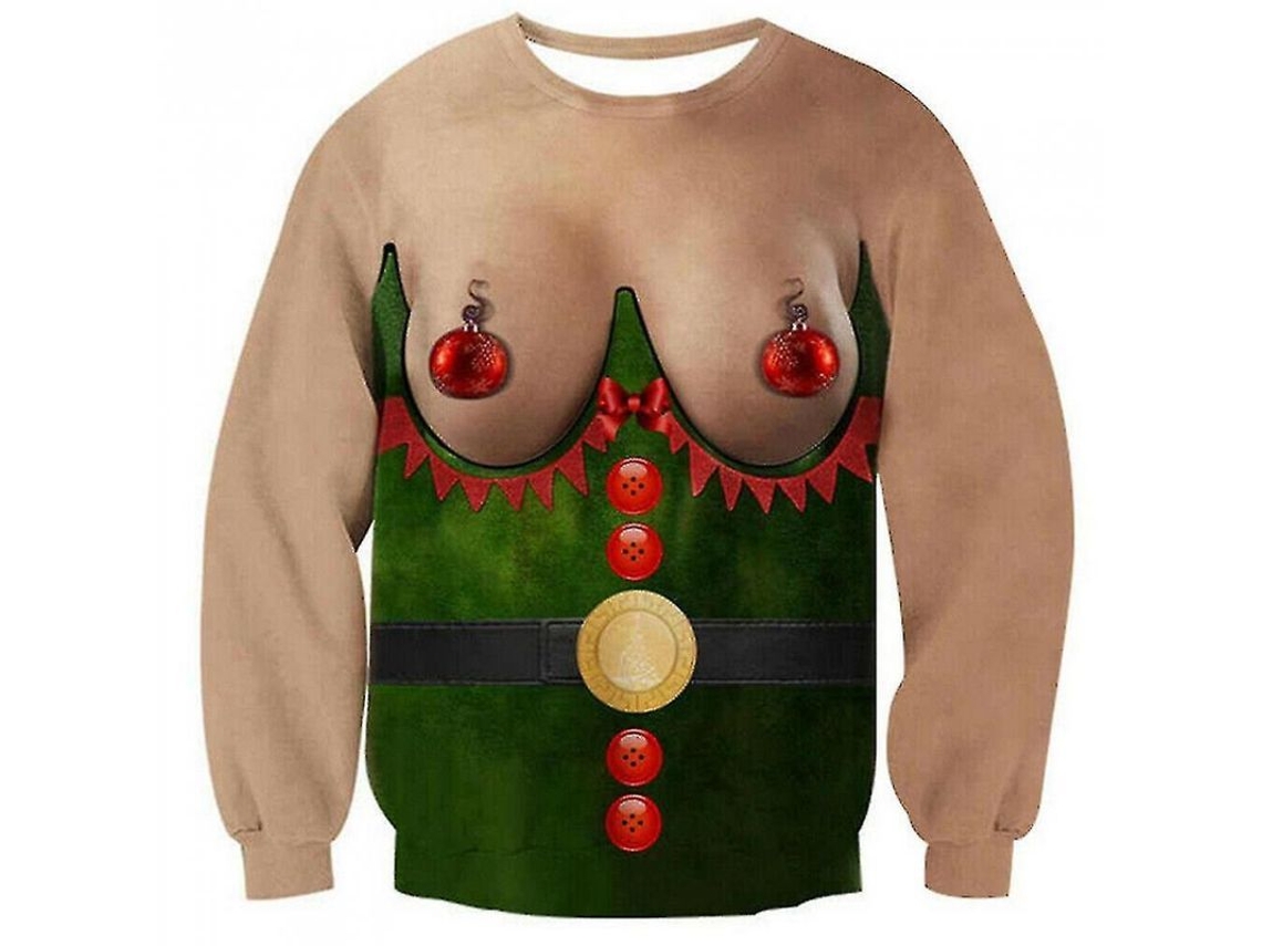 2026 jersey Feo de Navidad para Hombre Mujer Sudadera de Imprimir 3d Divertida Navideña Pullover Ruy L