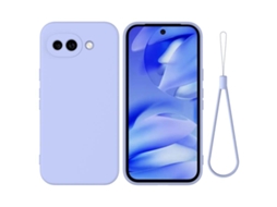 Capa Para Google Pixel 10a, Silicone De Cor Sólida Com Cordão, Roxa. Gertiz