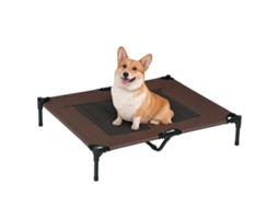 Cama para pets com área de tela respirável e tecido Oxford para interior e exterior 92x76x18 Cm em S/MARCA