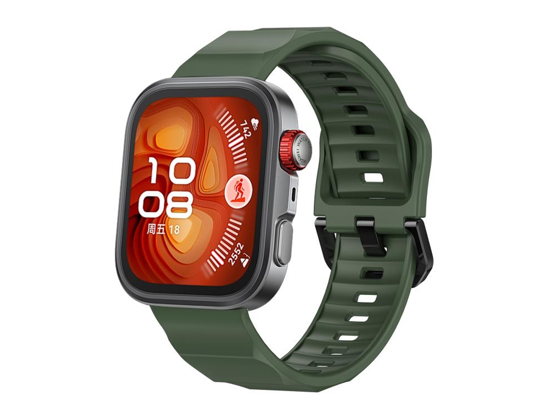 Bracelete para Huawei Watch Fit 3 / 4 / 4 Pro Silicone com Fivela Preta e Verde XIAOMOYU