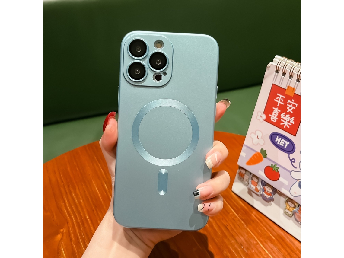 Capa Para Iphone 17 Air Peak Azul, Simples, Magnética, Espessa E Sólida.