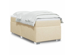 Vidaxl Cama Com Molas/colchão 80x200 Cm Tecido Cor Crème