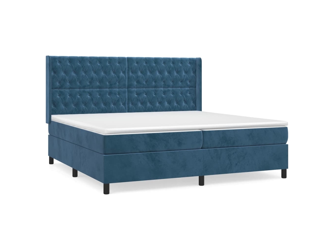 Box Spring Bed, Box Spring Beds Vidaxl Azul Veludo (200 X 200 Cm)