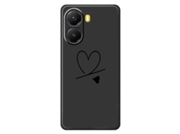 Capa Traseira De Tpu Com Borda Reta E Estampa De Amor Para Xiaomi Redmi Turbo 4 5g / Poco X7 Pro 5g, Preta
