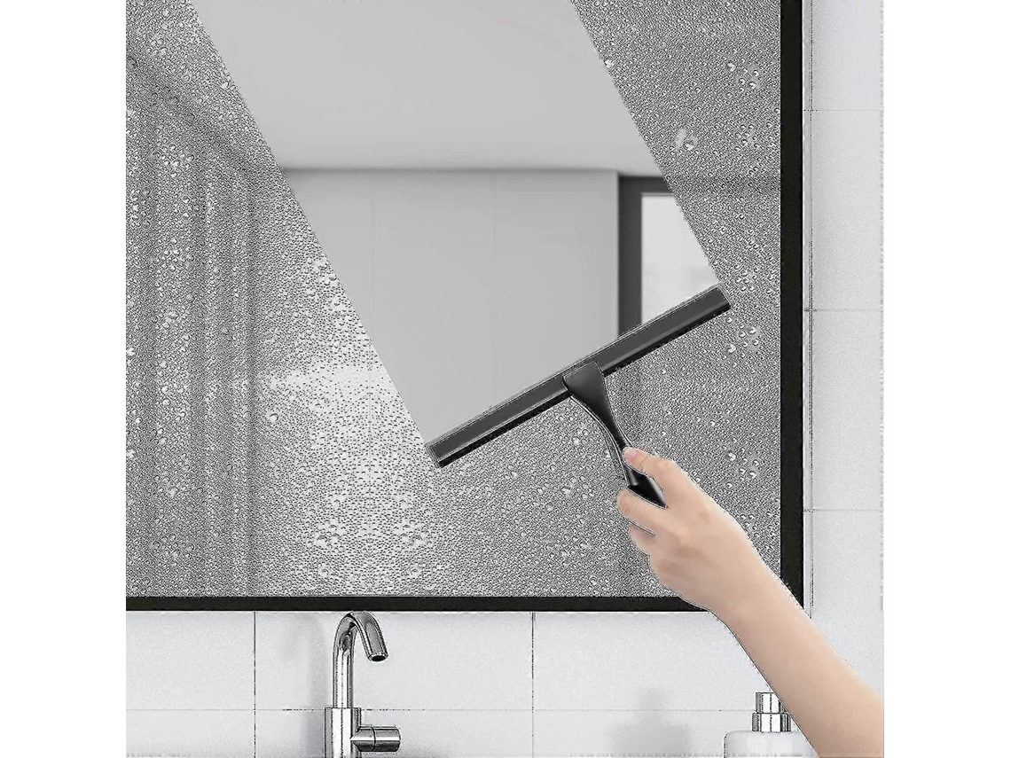 Esfregão De Chuveiro Multifuncional Para Portas De Banheiro, Vidros E Carro - Preto E Aço Inox, 10 Polegadas