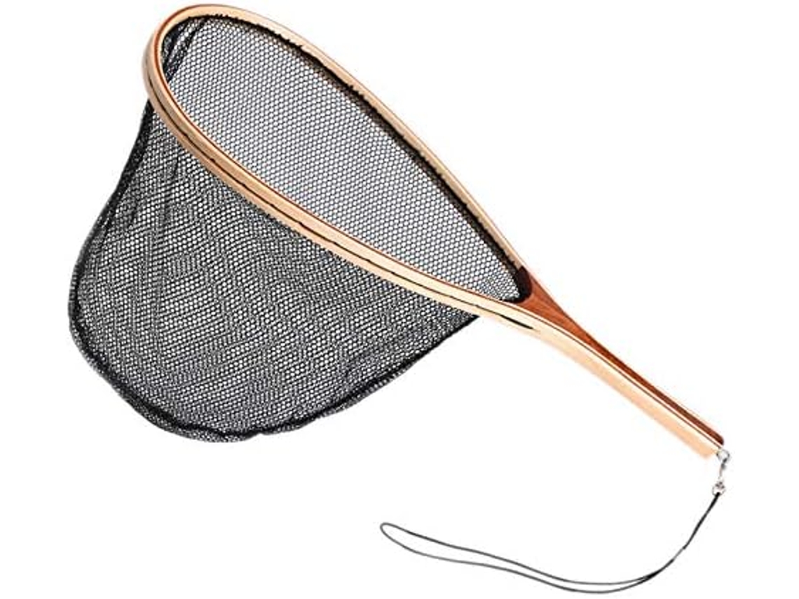 Rede De Pesca Com Mosca Com Cabo De Madeira E Nylon Para Capturar E Soltar Trutas. Gokoco