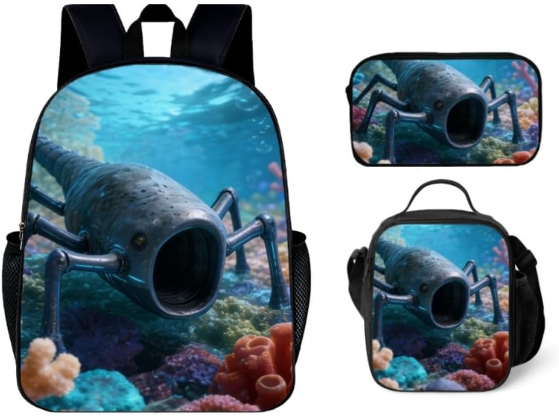 Conjunto De 3 Mochilas 40,6 Cm (16 Polegadas) Com Lancheira E Estojo Lápis Grande Capacidade Para
