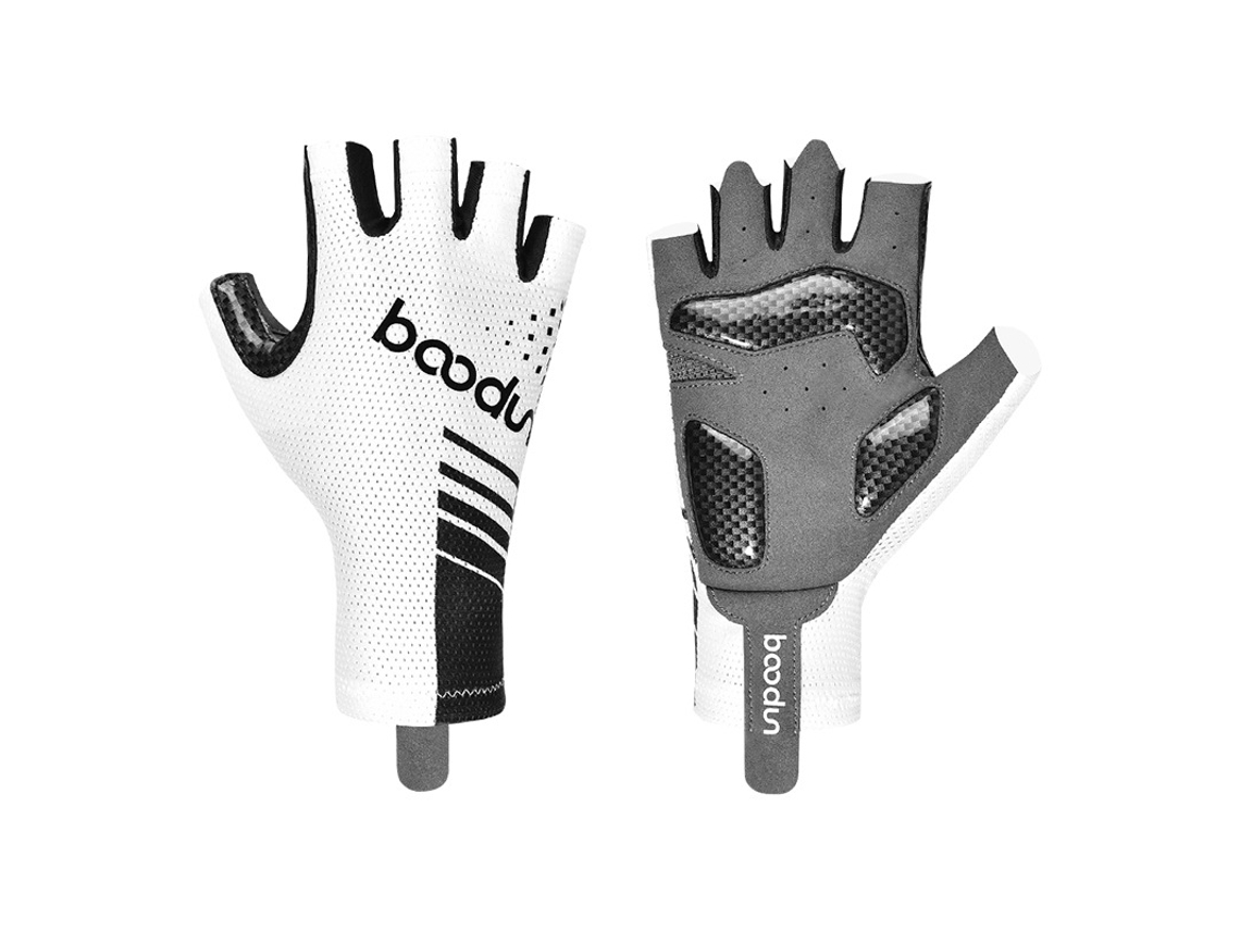 Luvas de ciclismo MDUG de meio dedo para ciclismo ao ar livre e estrada (preto e branco M)