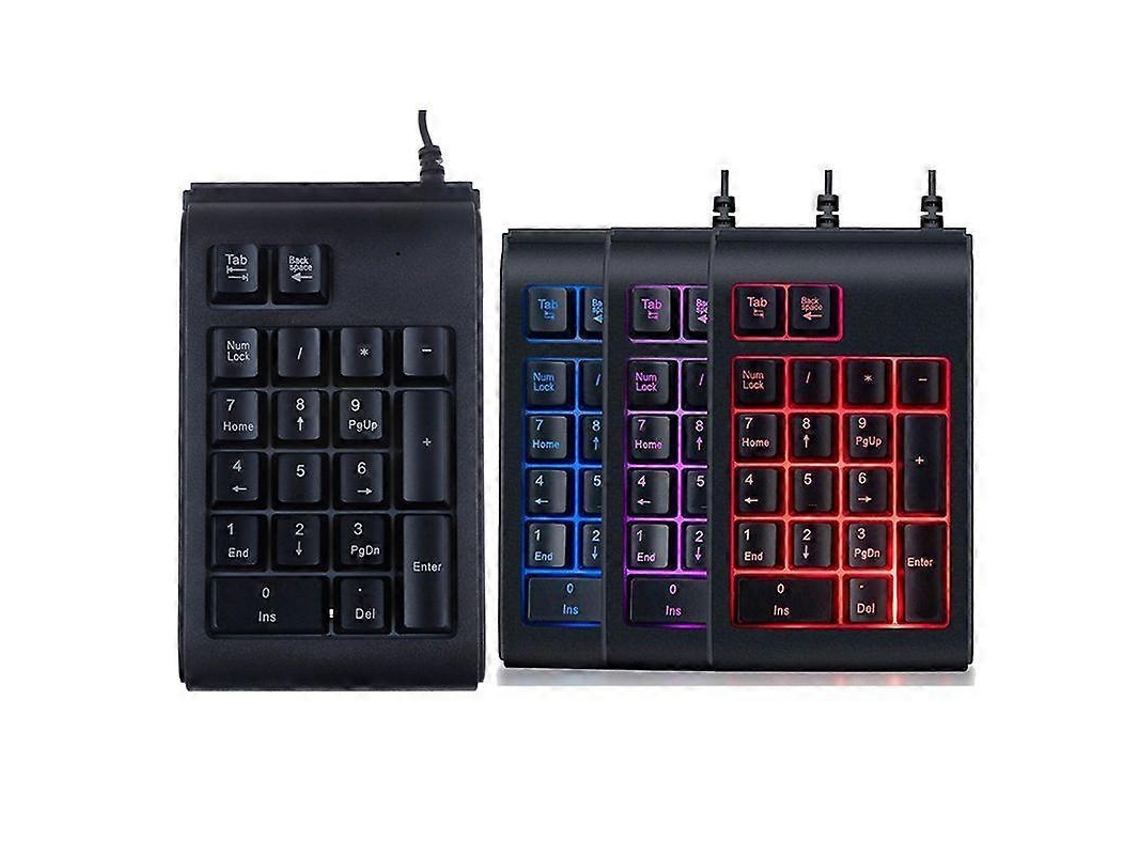 Teclado Numérico Mecânico Com Fio Usb De 19 Teclas, Mini Teclado Numérico Com Led Everley891