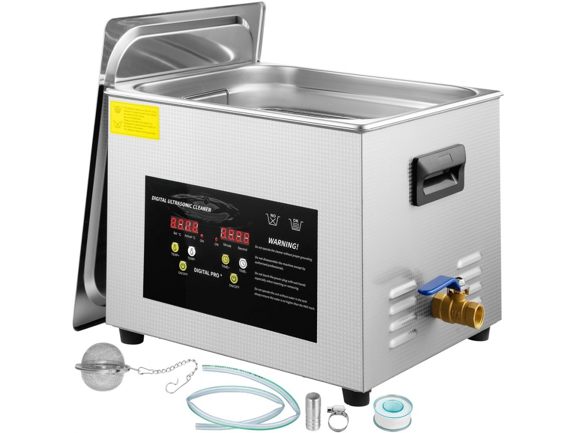 Máquina De Limpeza Ultrassônica 15l Com Aquecimento, Temporizador Digital E Controlo De Temperatura Tekmaquinas