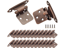 Dobradiças Para Armários De Cozinha Em Bronze, 10 Pares/20 Peças De Sobreposição Com Fechamento Automático De 1/2 Polegada Para Portas