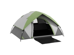 Barraca de camping para 2 pessoas, 3 a 4 estações, impermeável até 3000 mm, ventilada, fácil de montar, cinza CHEZMOI