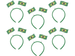 Faixas De Cabelo Confortáveis De Papel Com A Bandeira Do Brasil No Estilo Torcedor.