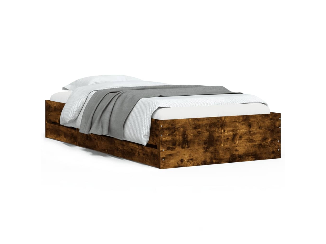 Bed Frame, Bed Frames Vidaxl Marrom Madeira Processada (100 X 200 Cm)