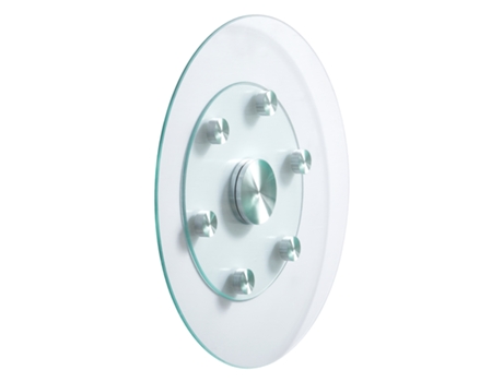 Prato Giratório De Vidro Succebuy 610 X 610 X 37,8 Mm Com Base Giratória De 360 Graus