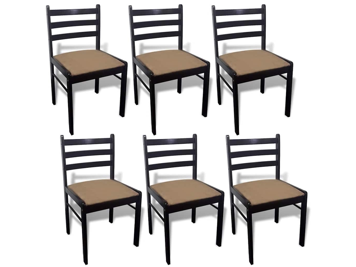 Conjunto 6 Cadeira Vidaxl Marrom Madeira (44 X 45 X 81 Cm)