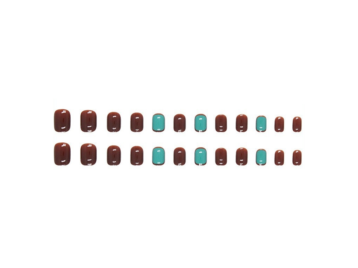 Patches de Unhas Detacháveis Curtos com Kit de Cola RNEMITERY