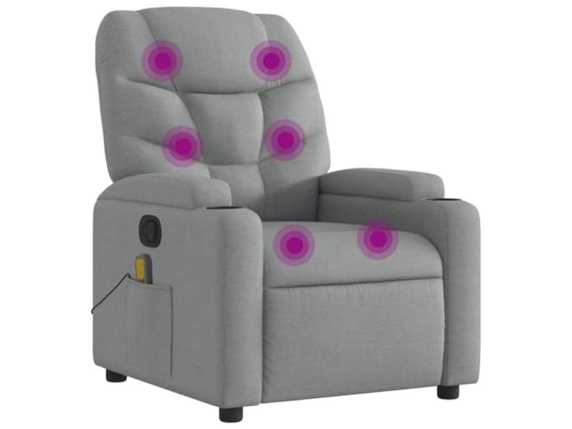 Massage Recliner Chair, Massage Recliner Chairs Vidaxl Cinzeto Tecido