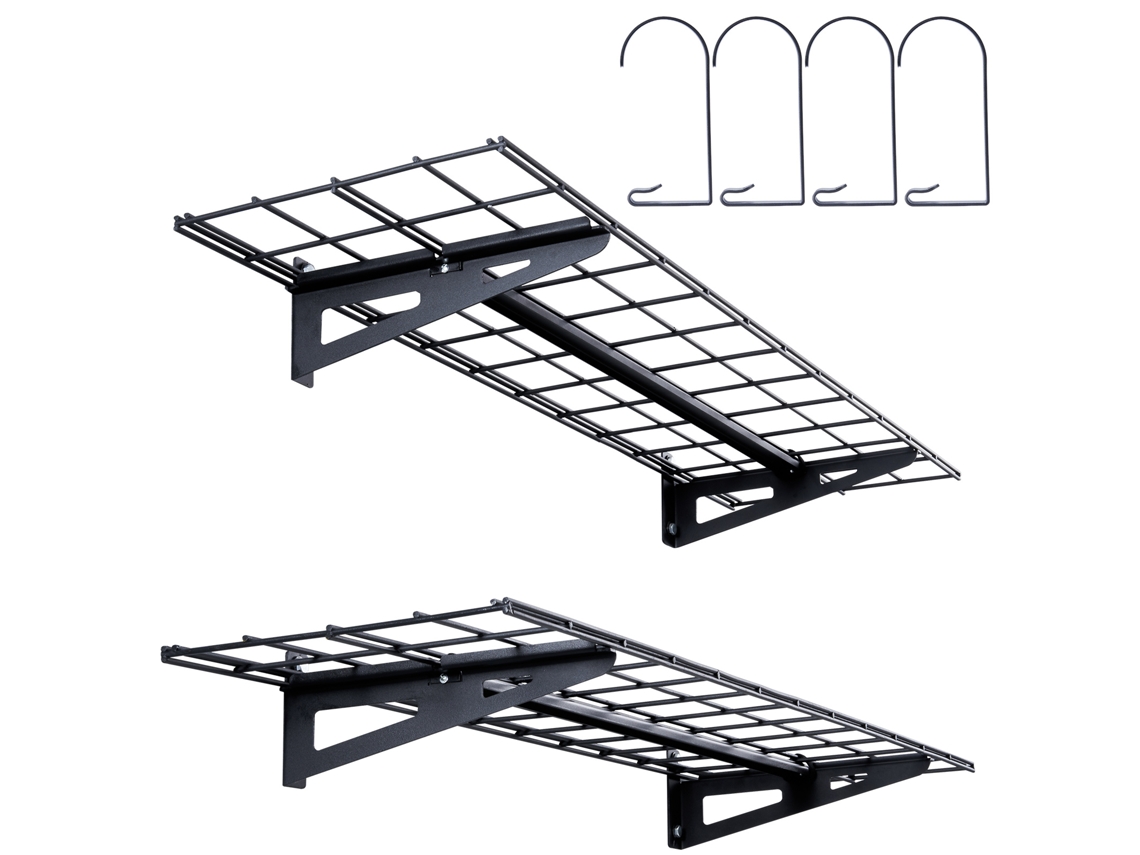 VEVOR 2 Pcs 4X2 Pés Prateleiras de Armazenamento de Garagem Montadas na Parede Rack de Prateleiras para Serviços Pesados