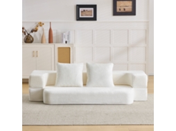 Sofá-cama De 2 Lugares - Design Moderno, Convertível, Pronto A Usar, Fácil De Transportar - Branco